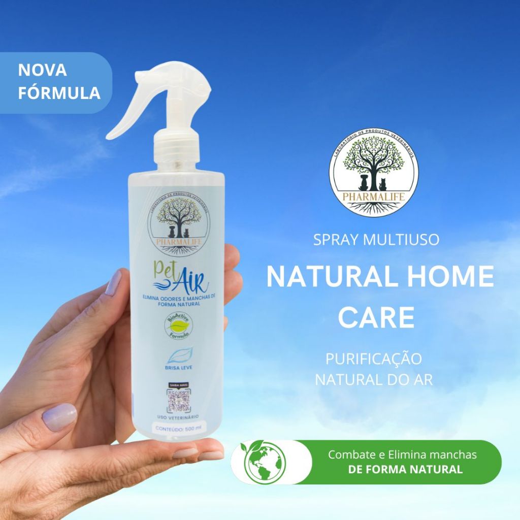 Pet Air Desodorizador Eliminador de Odores 100% Natural Orgânico Brisa Leve Pet