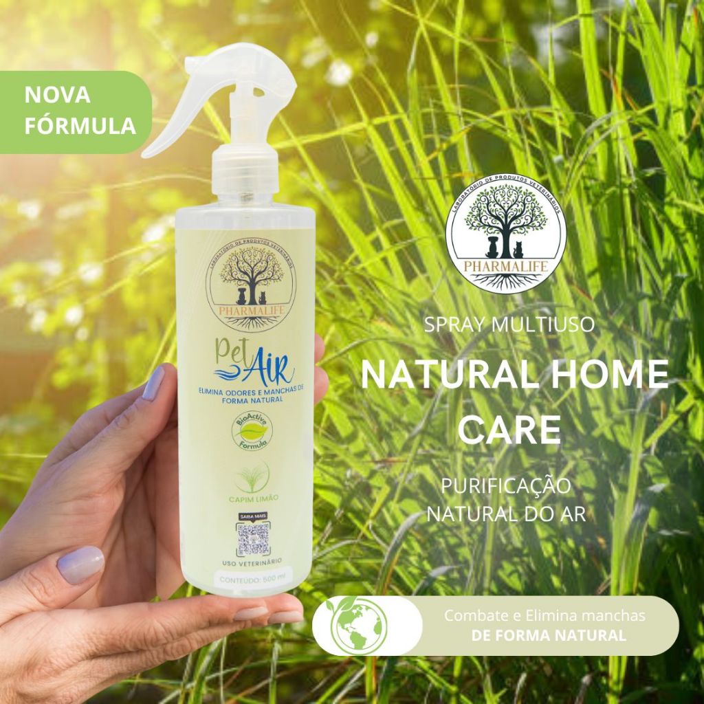 Pet Air Desodorizador Eliminador de Odores Capim Limão 100% Natural Orgânico Pets