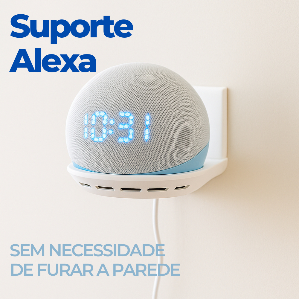 Suporte Alexa 5 Geração Suporte Parede Alexa Sem Furos Com Fita Adesiva Decoração