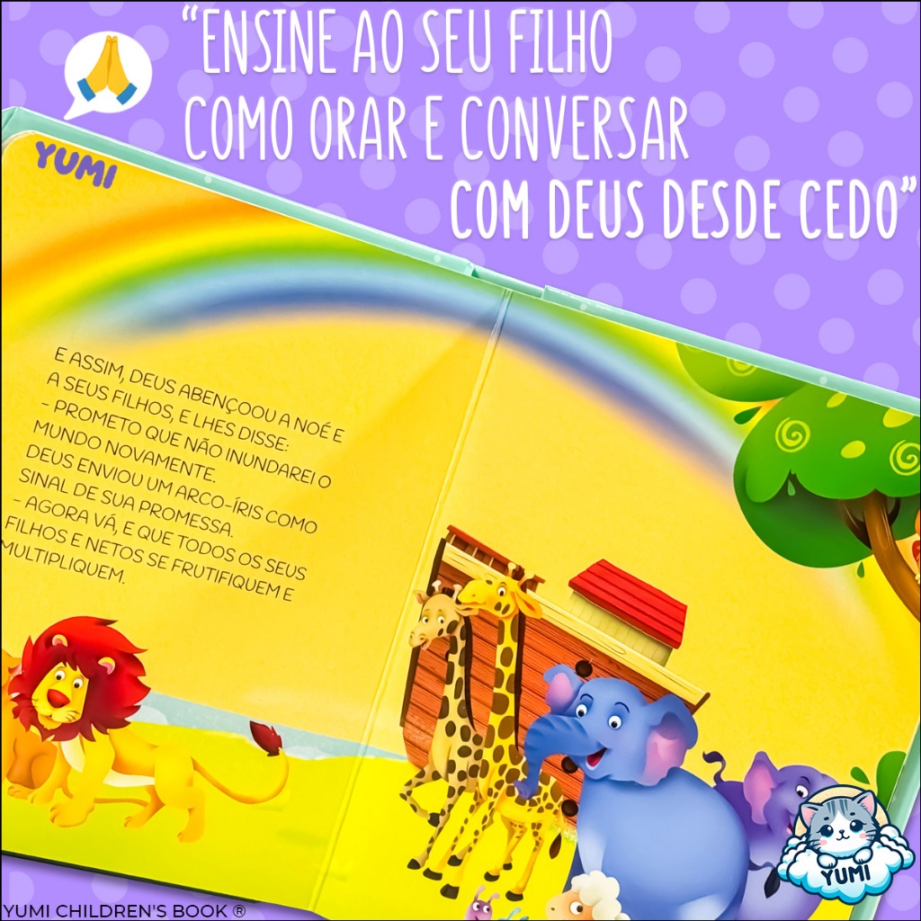 Livro Infantil Bíblico A arca de Noé | Colecionável Com Alça para Crianças Capa Dura Premium · foto 2