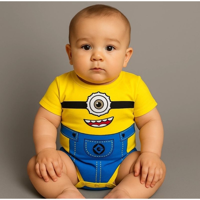 Fantasia Body bebê temático Minion - Mesversário Fantasia/festa