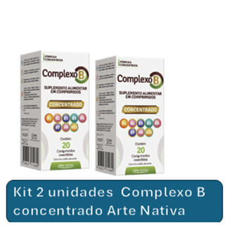 Kit com 2 Unidades – Complexo B Concentrado 20CP Vitaminas B1, B2, B3, B5, B6, B7, B9 e B12 - Arte Nativa em Oferta na Shopee