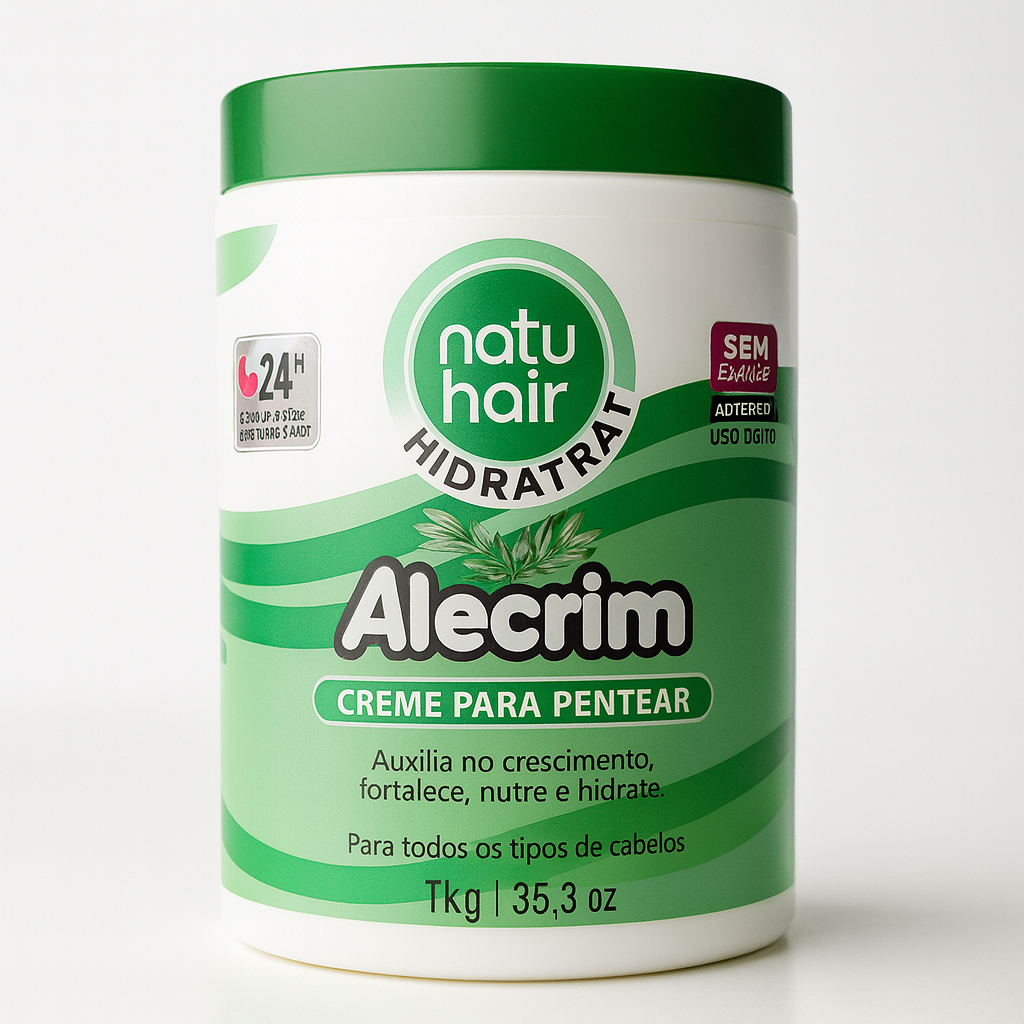 Creme Para Pentear Alecrim 1kg NATUHAIR - Auxilia no Crescimento, Fortalece, Nutre e Hidrata