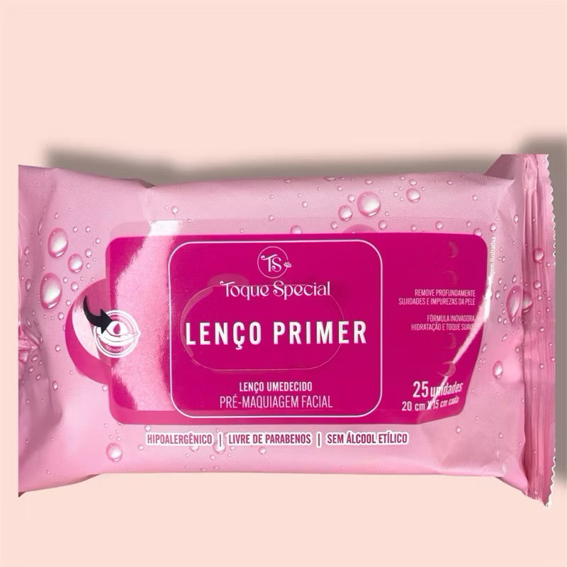 Lenço Primer Toque Special – Pré-Maquiagem Facial, 25 Unidades
