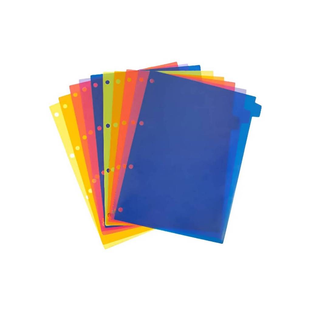 Divisoria Para Fichario Universitario 10 Div. Pvc Cores