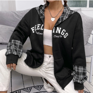 Casaco Moletom Feminino Xadrez P Shein