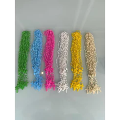 60 Terços Plastico - Nylon 38 cm - Contas Macias – Azul - Comprando ganhe um lindo bauzinho com terço- Artigo Premium