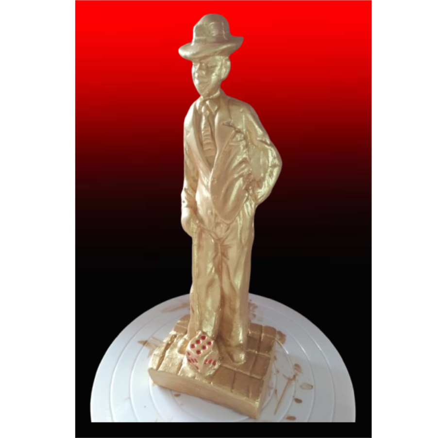 Imagem Exu do Ouro / Exu chama Dinheiro / Exu das Riquezas 15 cm em Gesso