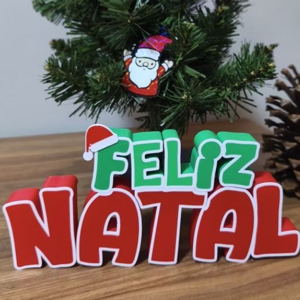 Palavra Feliz Natal decoração de Natal
