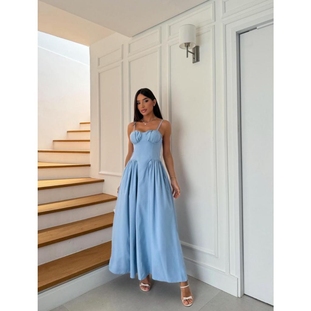 VESTIDO LONGO PRINCESA/VESTIDO LONGO DELICADO/VESTIDO CASAMENTO/VESTIDO MADRINHA CASAMENTO/MODA FEMININA/VESTIDOS DELICA