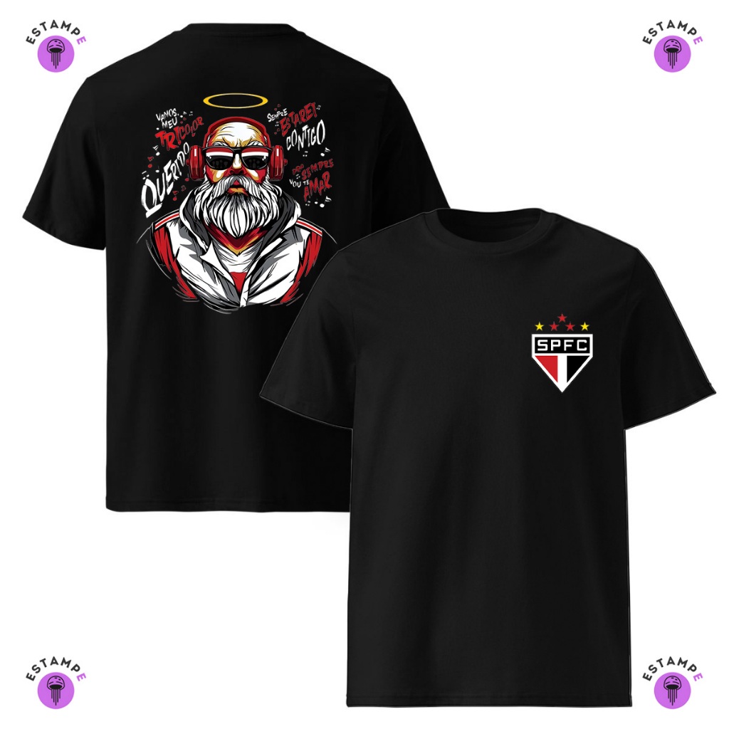 Camisa Camiseta Infantil Tricolor São Paulo Futebol Blusa 100% Algodão Premium Unissex Menino Menina