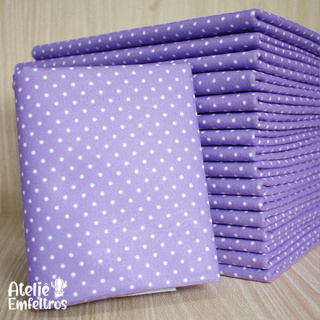 Feltro Estampado Santa Fé Coleção Color Baby Poá Branco com Fundo Violeta 50 x 70 cm em Oferta na Shopee