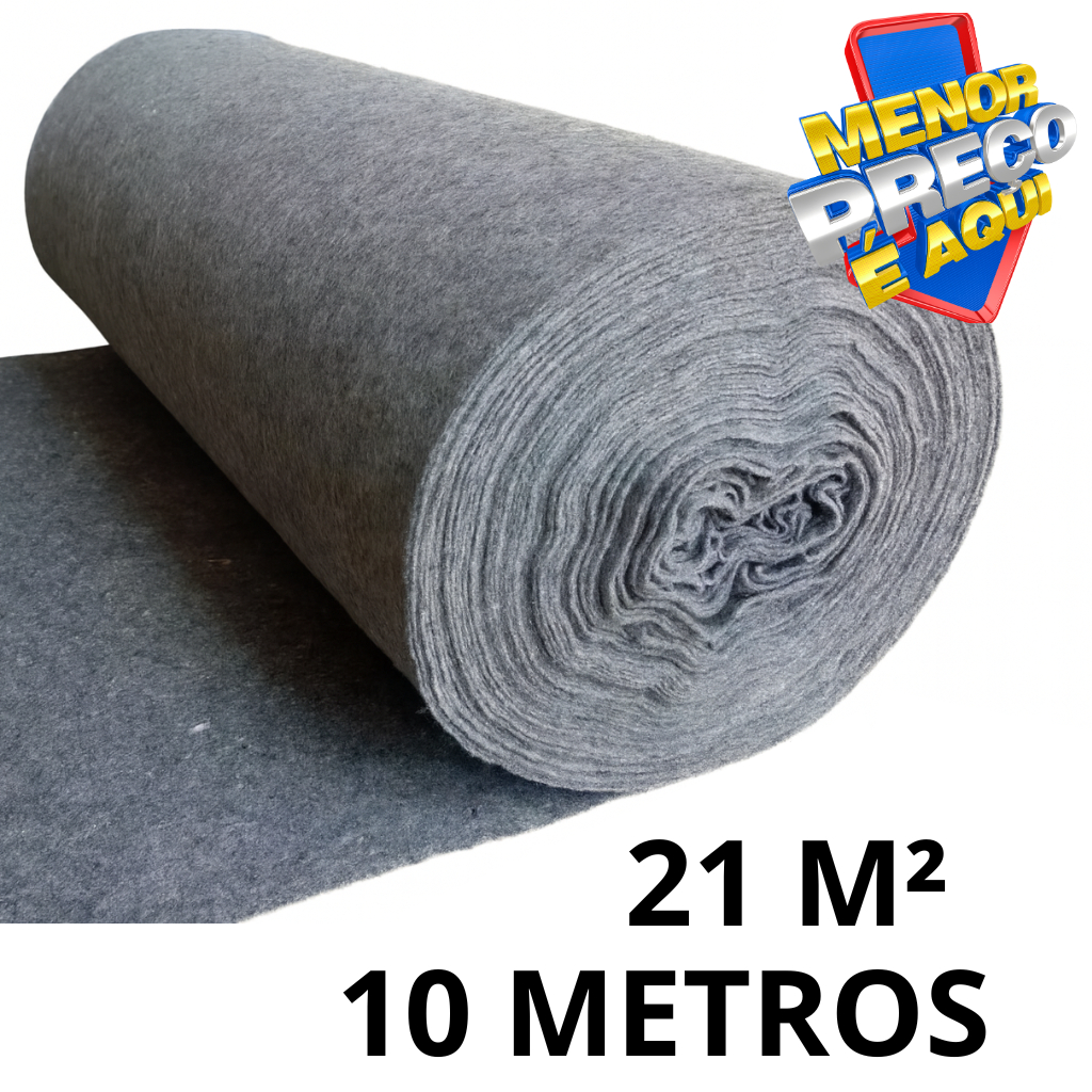 Manta Geotêxtil Bidim 21m² (10m x 2,15m) Para Drenagem, Jardim e Impermeabilização