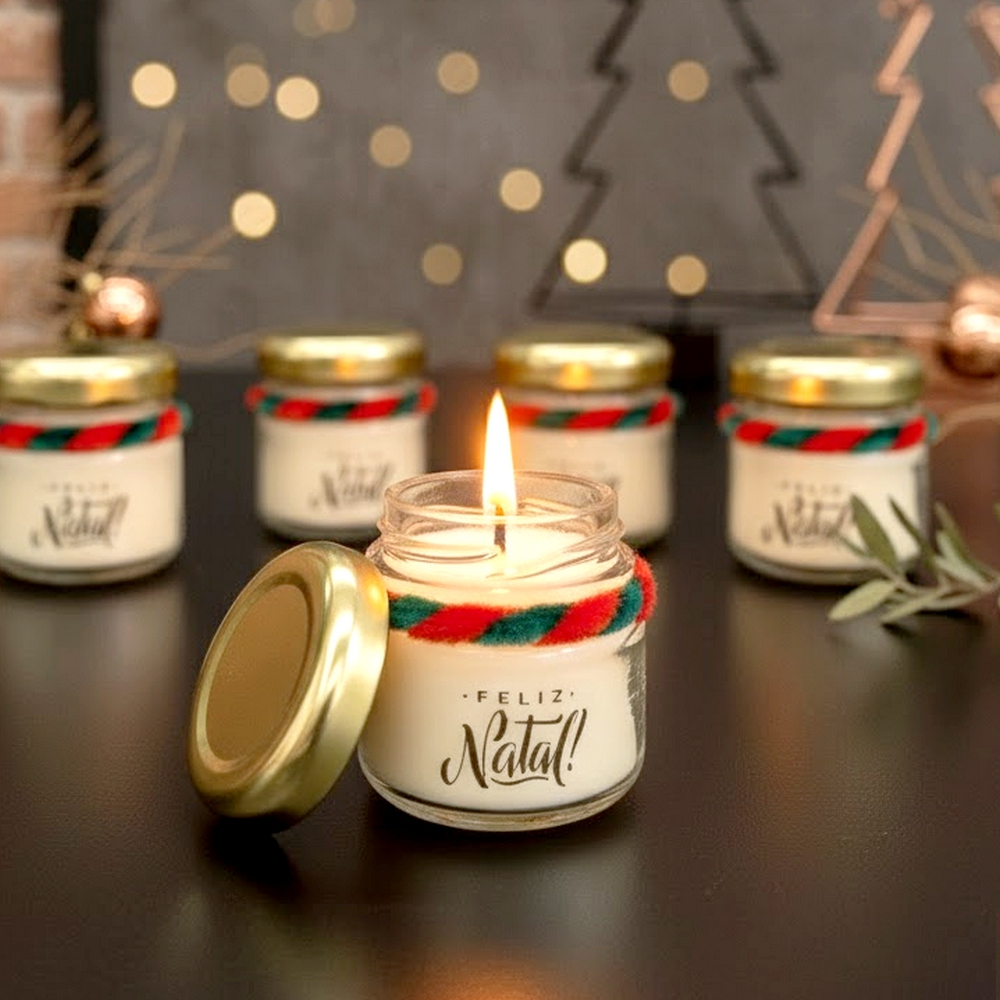 6/ 12/ 18/ 24- Mini Velas Aromáticas NATAL + SAQUINHO ORGANZA- Perfumada Lembrancinhas, IGUAL IMAGEM