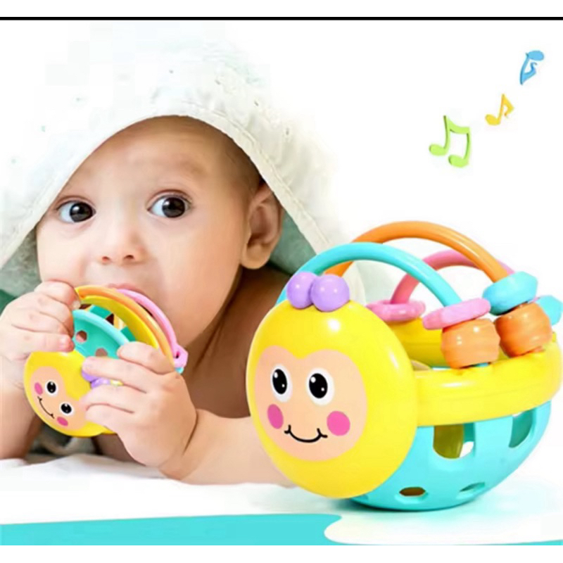 Mordedor Chocalho Educativo Baby Smile – Mordedor Sensorial Colorido e Flexível +4 meses