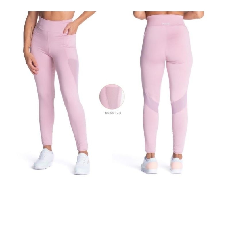 Promoção Calça Legging Feminina De Academia Com Bolso Lateral Cintura Alta Fitness Zero Transparência treino
