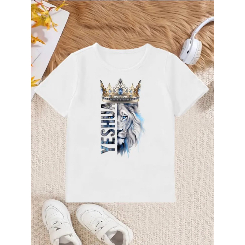 Camiseta Infantil Menino Leão Coroado Yeshua — imagem 2 de 2