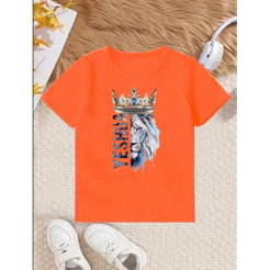 Camiseta Infantil Menino Leão Coroado Yeshua