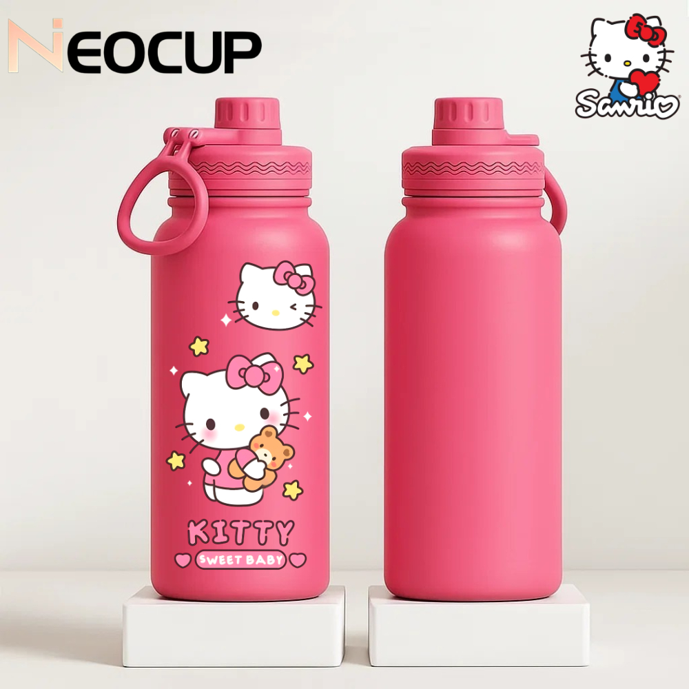 Garrafa Térmica Aço inoxidável Sanrio x Hello Kitty com Alça 600ml em Oferta na Shopee