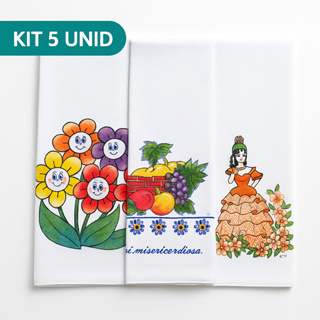 Kit 5 Panos de Prato Guardanapos Pé de Galinha Algodão Absorvente 41 cm X 66 cm Legitimo em Oferta na Shopee