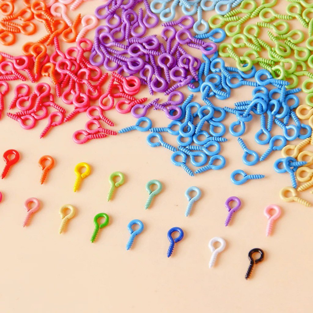 50-500 Pcs Mini Pitão Rosqueável Prata/dourado 4x8mm / 5x10mm Artesanato em Oferta na Shopee