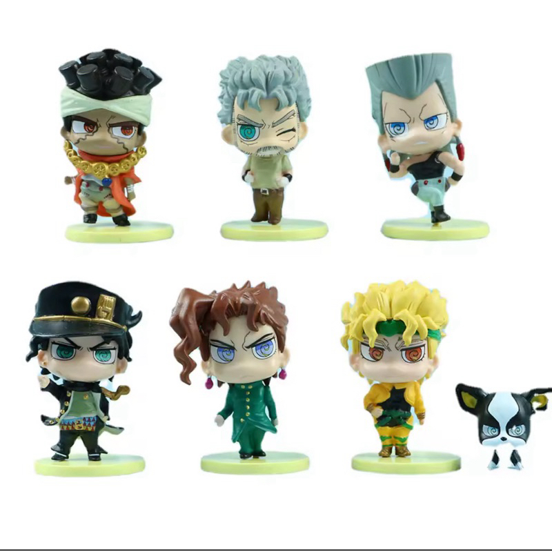 Conjunto de Figuras Fofas JoJo’s Bizarre Adventure – Brinquedos de Anime Colecionáveis presente em Oferta na Shopee