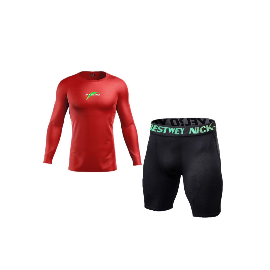 Conjunto Esportivo Térmico Masculino – Short + Camiseta com Proteção UV e Compressão