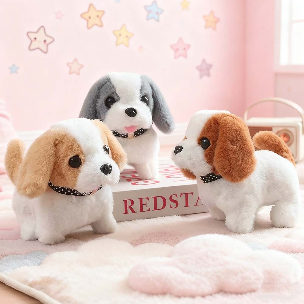 Cachorro de Pelúcia Elétrico: Anda, Late e Abana o Rabo – Presente Perfeito para Crianças！ em Oferta na Shopee
