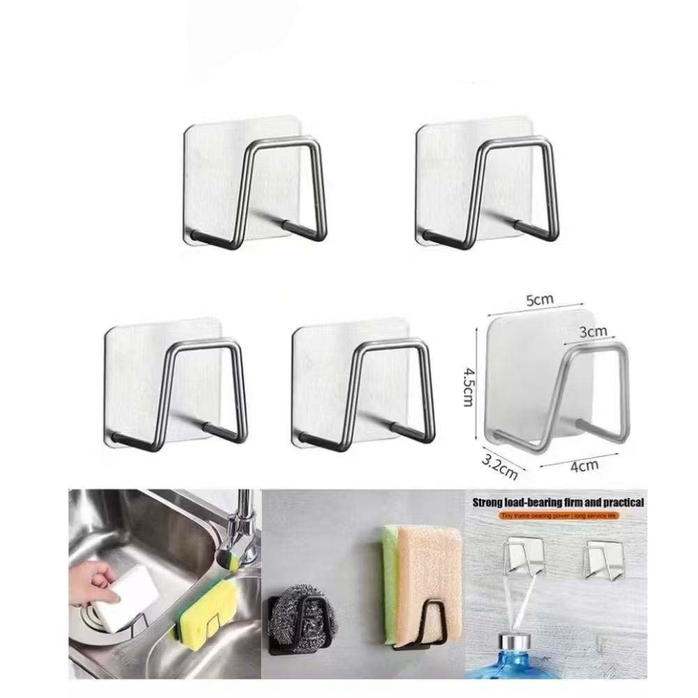 Kit 3/6/9 Suportes Gancho para pia esponja bucha inox colável aço inoxidável cozinha
