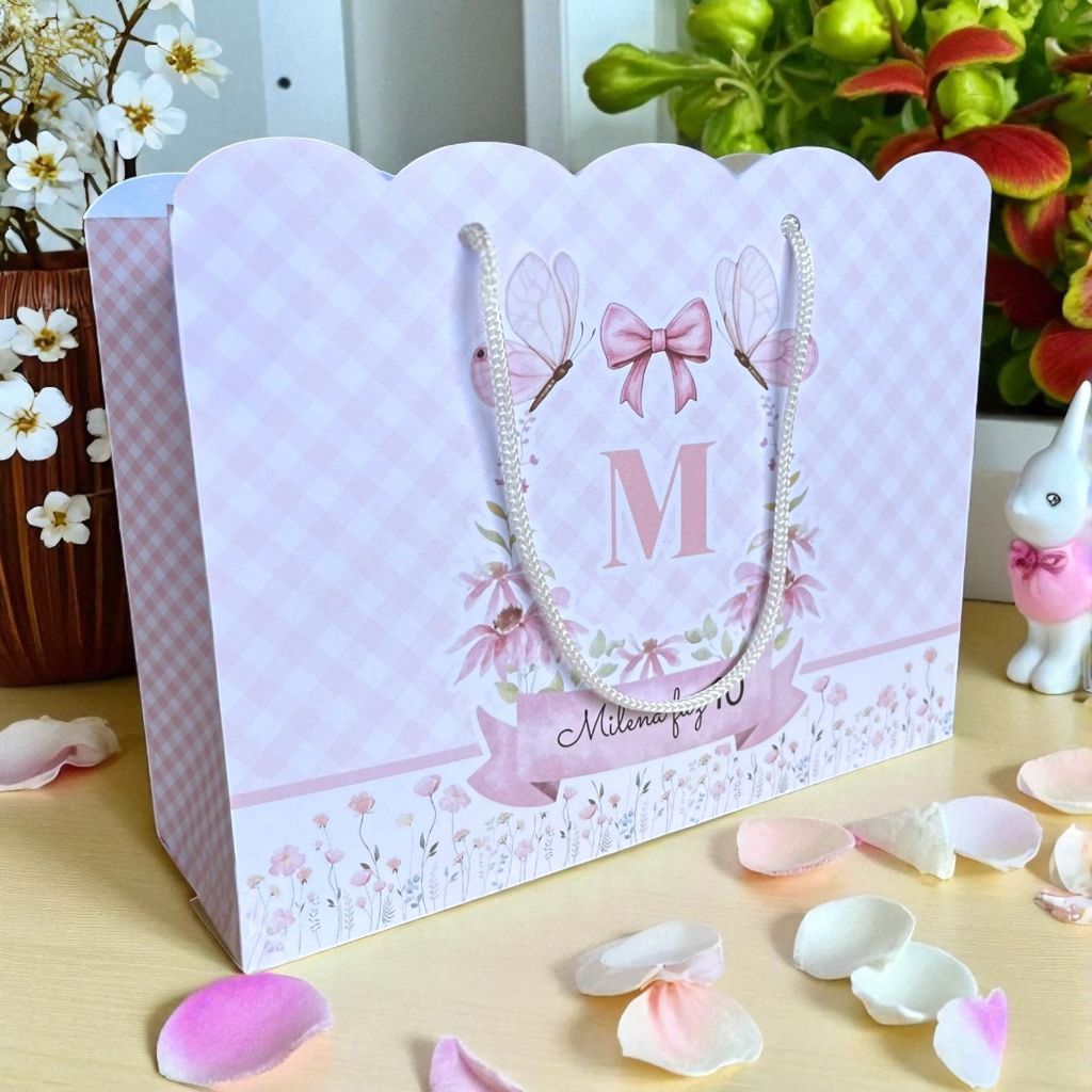 Sacolinha JARDM BORBOLETAS Personalizado Sacolinha Lembrancinha Aniversário JARDIM PEGUE E MONTE