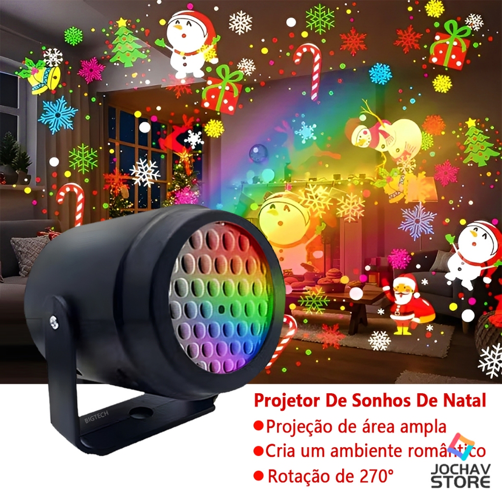 Luzes De Projeção Giratória De Natal Com 16 Temas LED Imagens Nítidas E Brilhantes HX619