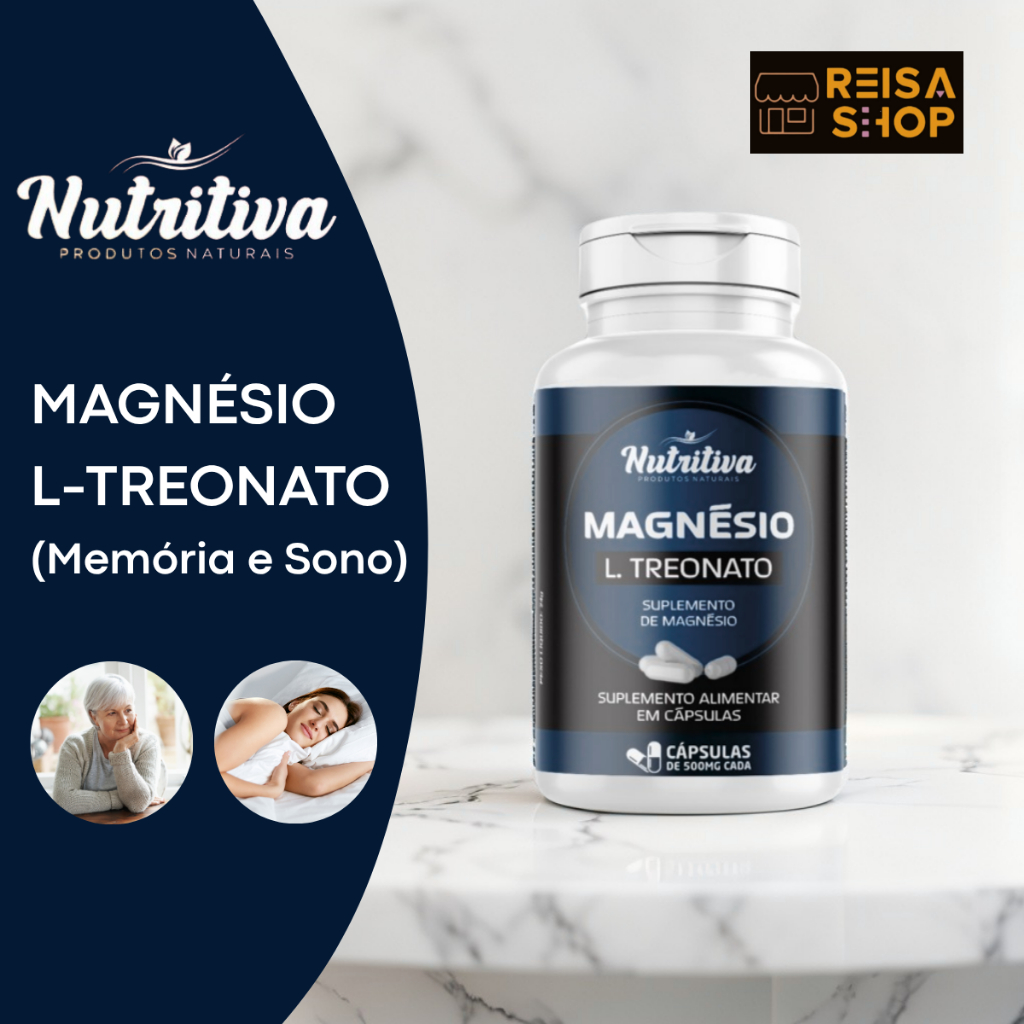 Magnésio L-Treonato Suplemento p/ Memória 100 Cáps Nutritiva