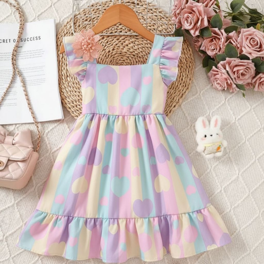 Vestido Infantil Estampado Menina Verão Vestido Criança Festa Blogueirinha Aniversario Casamento em Oferta na Shopee