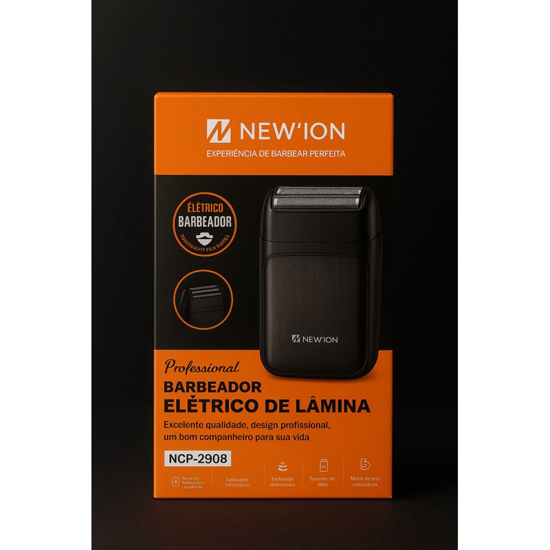 Barbeador Elétrico de Lâmina NEW’ION NCP-2908 – Recarregável e Portátil