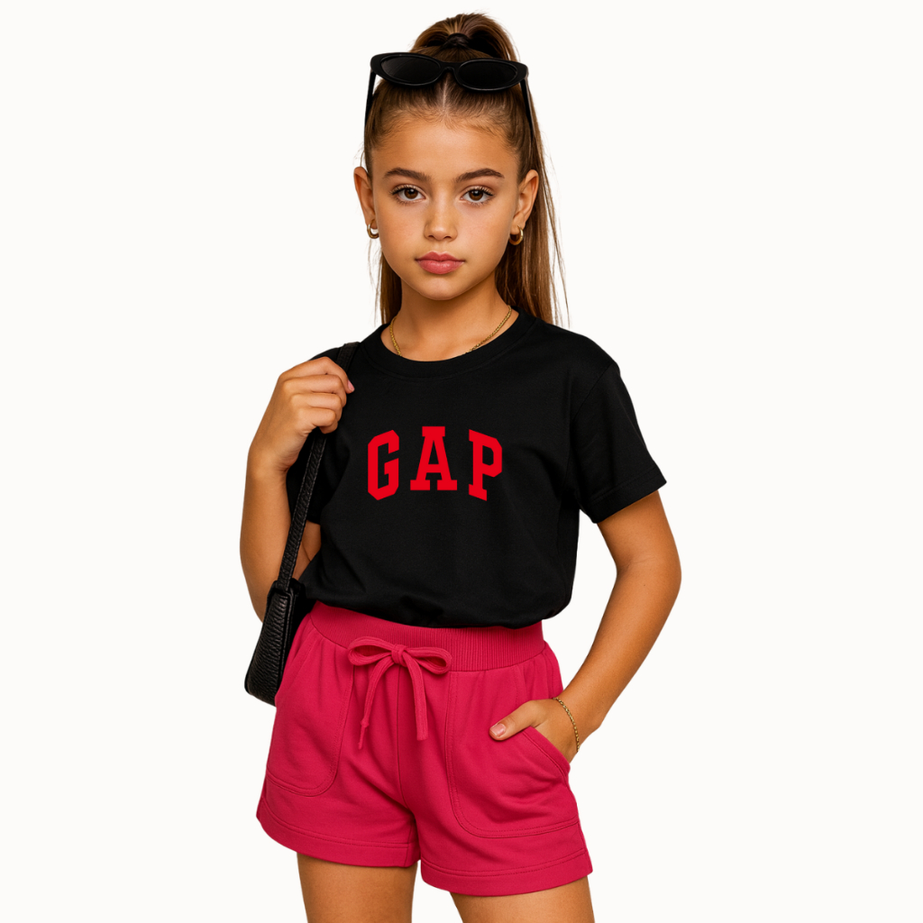 Conjunto Infantil Feminino Menina Camiseta e Short Estampada
