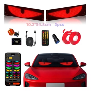 2 Pcs 10.2x34.8cm Devils Eye Led Tela De Luz PáRa-Brisa Carro Usb Plug-In Diy Controle Aplicativo Rolagem FlexíVel Exibi em Oferta na Shopee