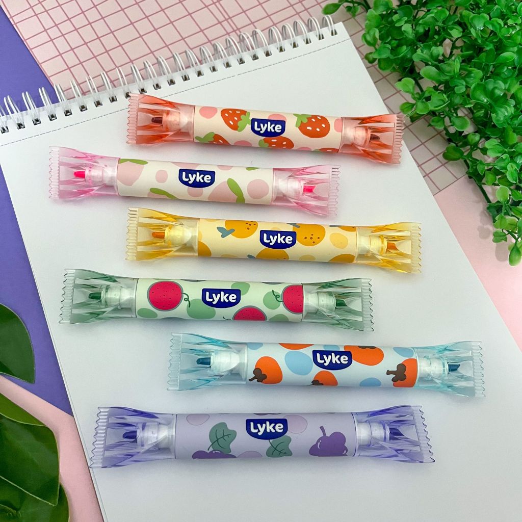 Caneta Marca Texto Duas Pontas Com Cheirinho - Lyke