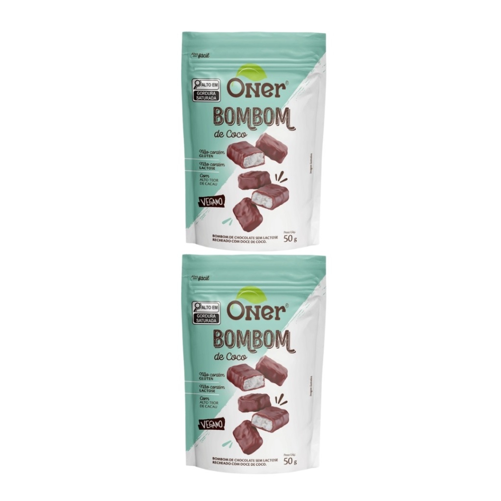 Kit 2 Bombons de Coco Zero Açucar Vegano Oner em Oferta na Shopee