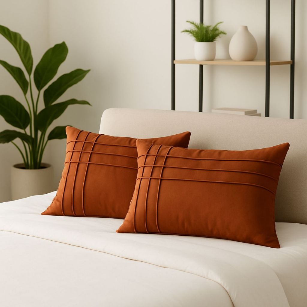 kit 2 Capa de Almofada Retangular Luxo Veludo Drapeada Frizos Veludinho Decoração de Sofá 30x50cm em Oferta na Shopee