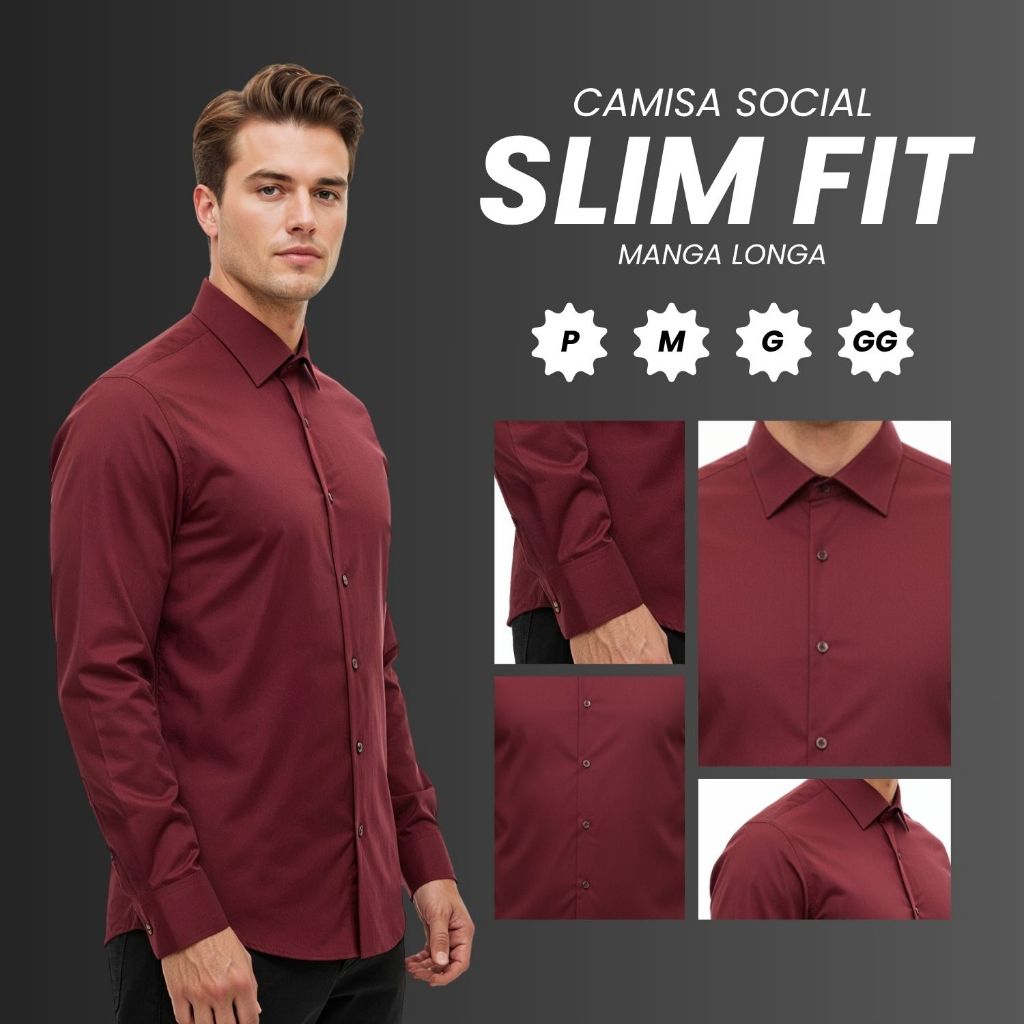 Camisa Social Masculina Slim Fit Luxo Camisa Masculina Social Com Algodão Camiseta Social Slim Fit