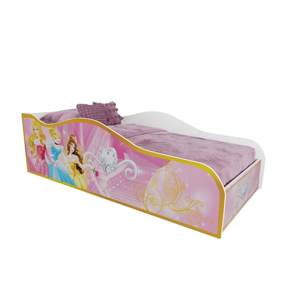 Cama Infantil Princesas Meninas Castelo Carruagem Encantada Rosa Criança Proteção Quarto Temático em Oferta na Shopee