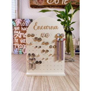 Expositor de Bijuterias Joias Brincos Colares com Nome Personalizado Suporte Decorativo Elegante