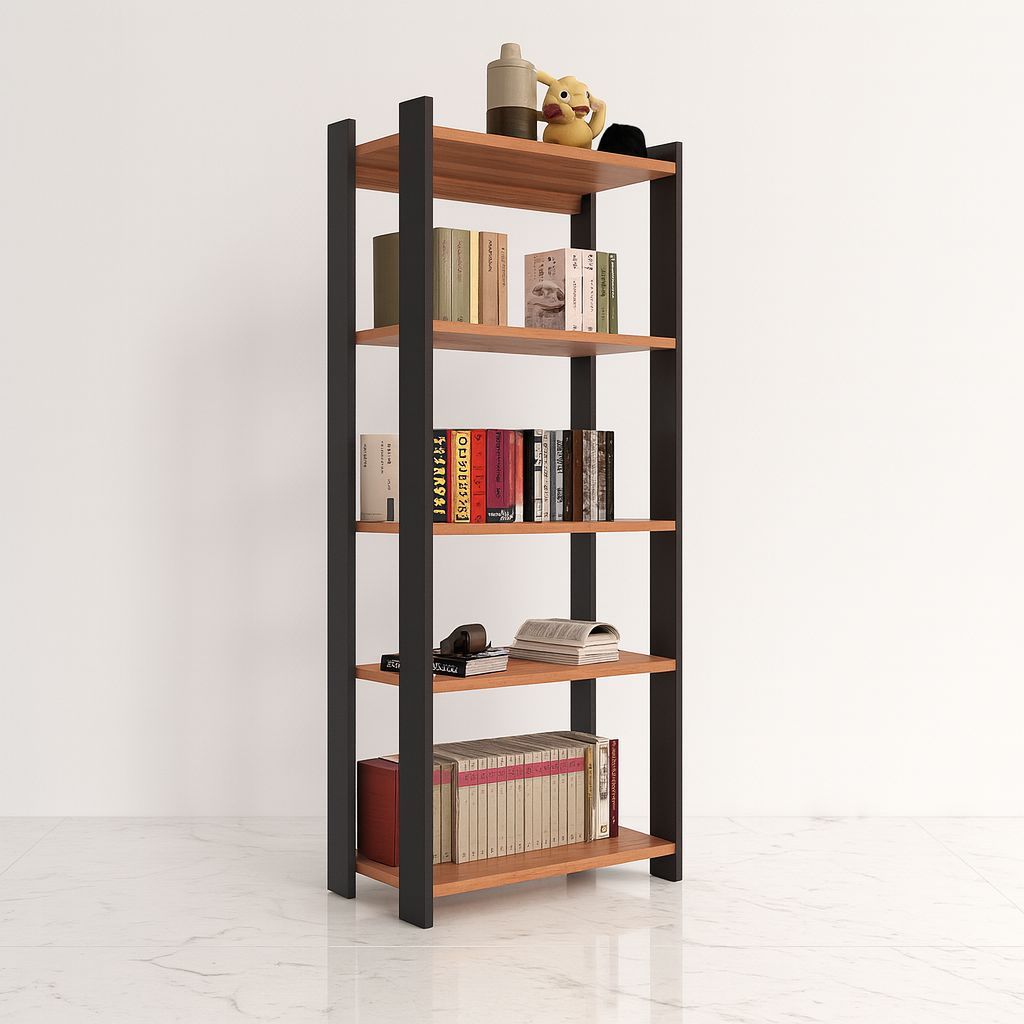 Estante Livreiro Industrial Estilo Vintage com 5 Prateleiras Multiuso