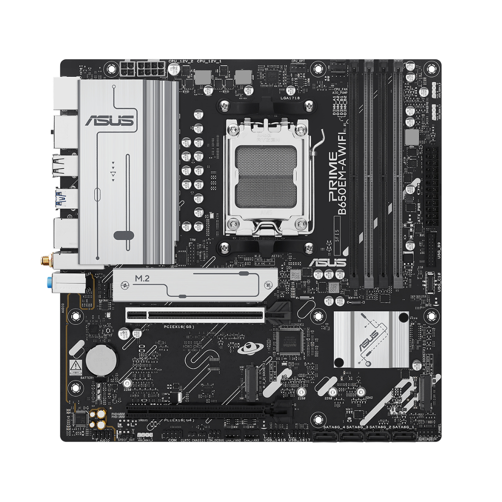 Placa Mãe Asus Prime B650EM-A WIFI, Chipset B650, AMD AM5, m em Oferta na Shopee