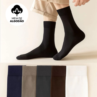 Kit 3 Pares Meia Social Algodão Cano Longo Trabalho Empresa Meias S2 em Oferta na Shopee