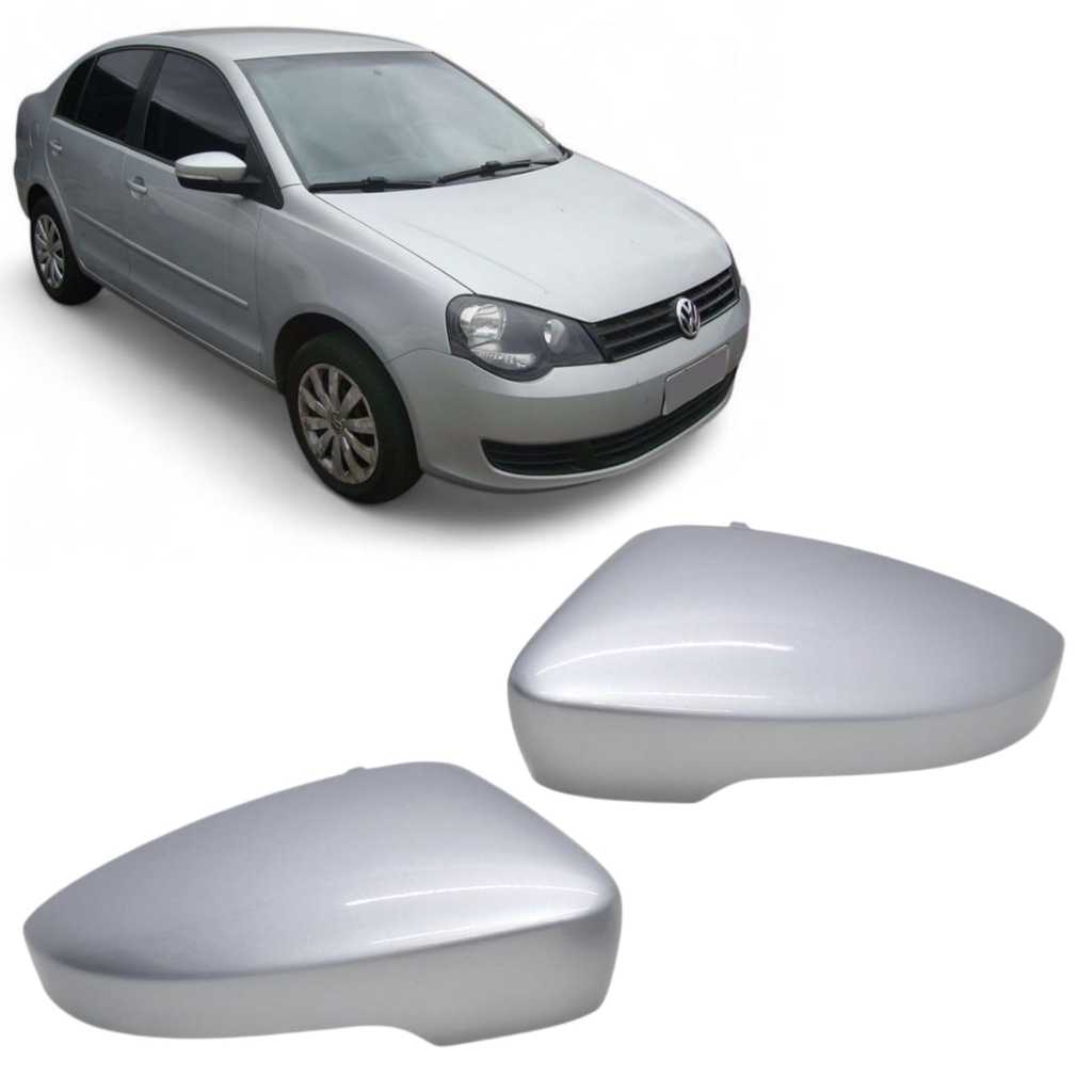 Par Capa Do Retrovisor Vw Polo Sportline 2012 2013 2014 Prata Sirius