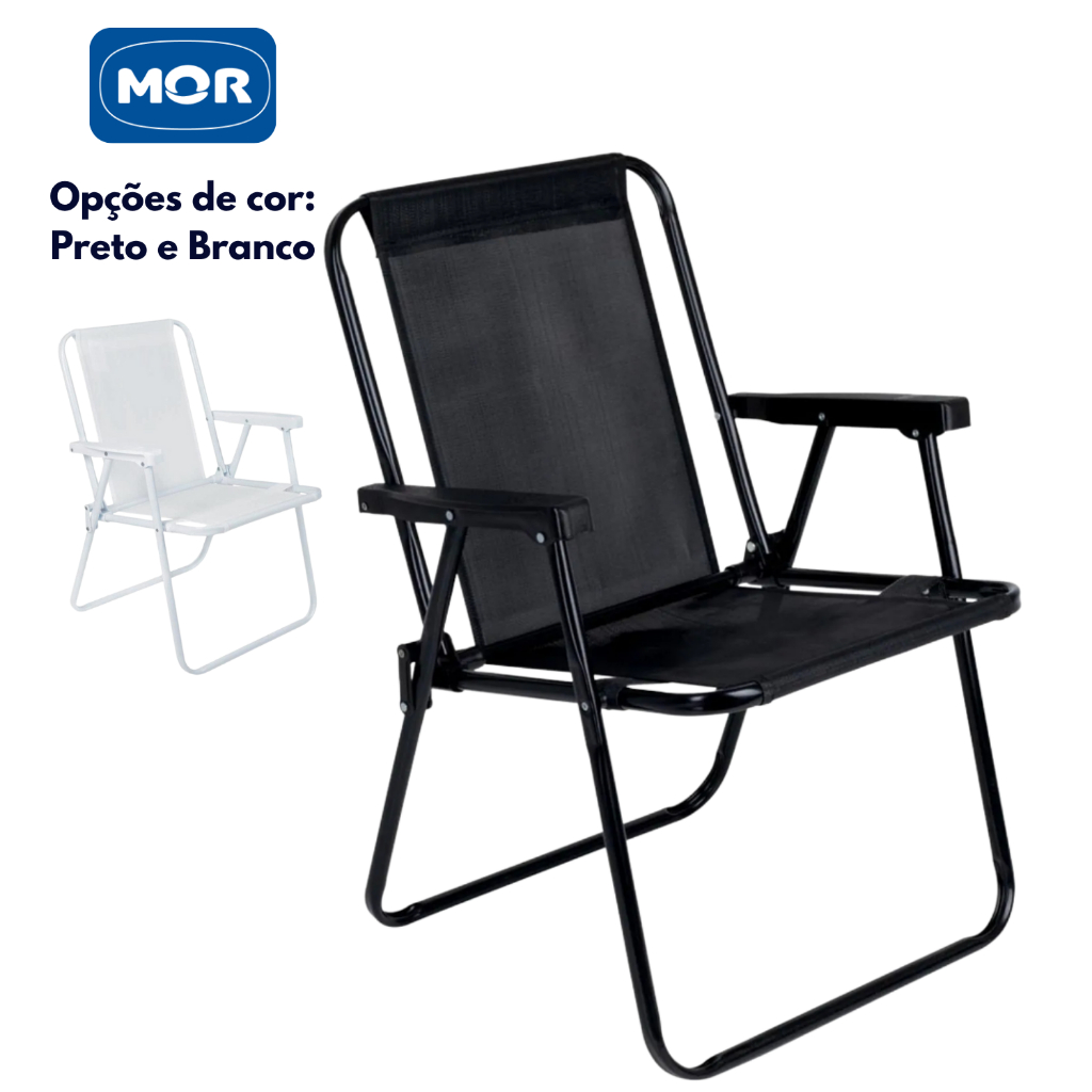 Cadeira de Praia Alta em Aço Reforçada 110 kg Cores Sólidas Mor em Oferta na Shopee