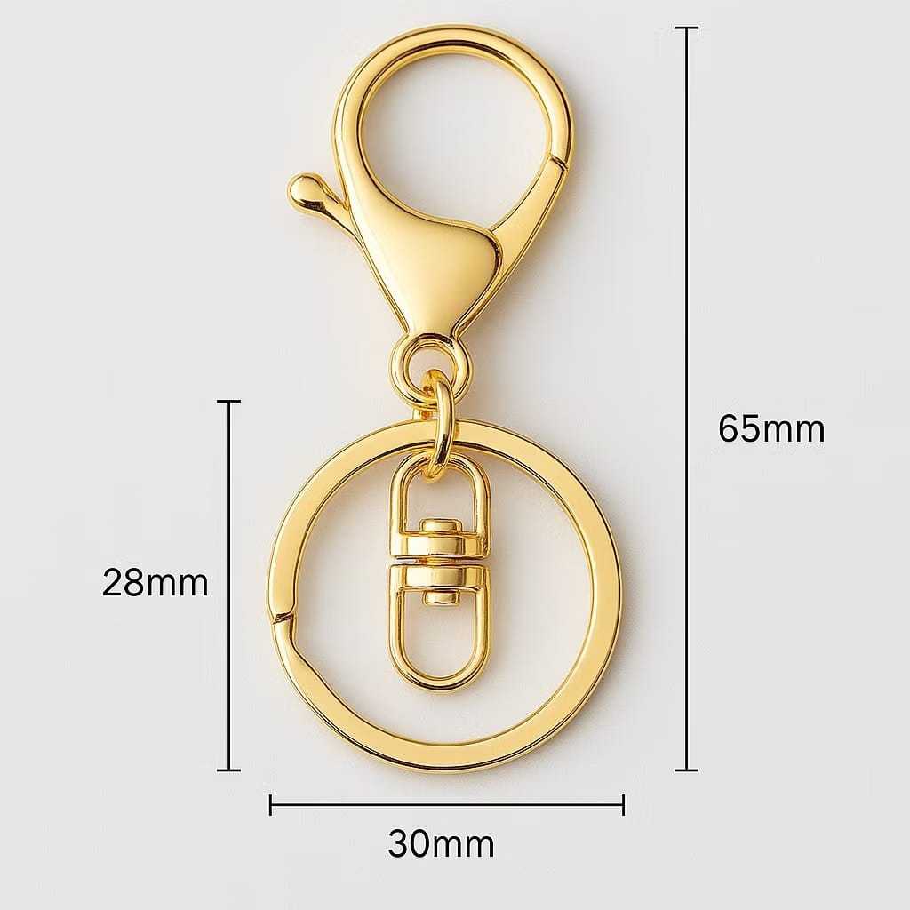 Kit Argola Chaveiro Com Mosquetão Metal Dourado Conjunto Mochila Bolsa Artesanato Acessório