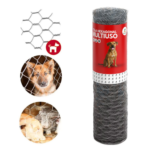 Tela Multiuso Galinheiro 1,20 Altura 15 Metros Fio 23 (0,64mm) Galvanizada Hexagonal