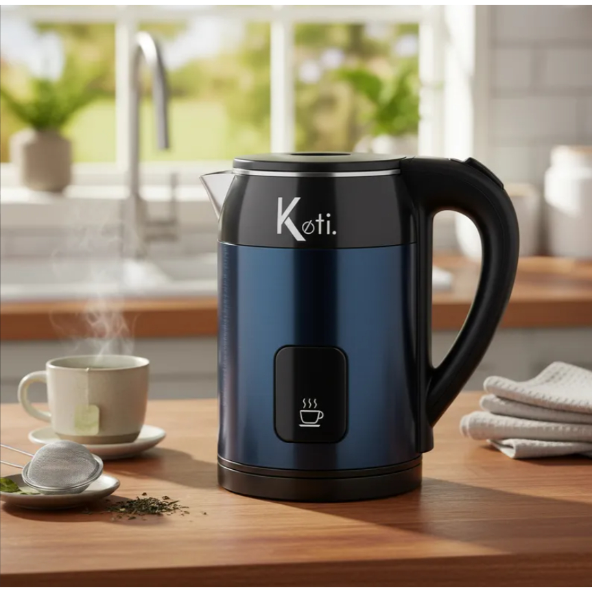 Chaleira elétrica Inox KOTI Modelo Elegance Azul ou Vermelha 1,8L em Oferta na Shopee